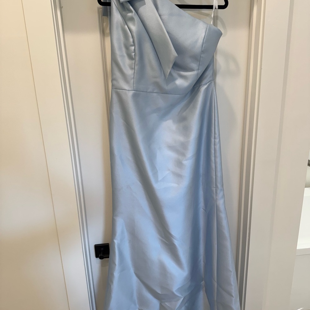 ALFRED SUNG Sky Blue One-Shoulder Dress